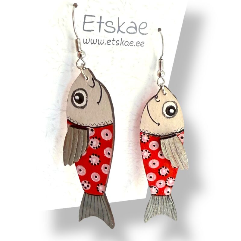 Kõrvarõngad Punane-valge  kala - Image 3